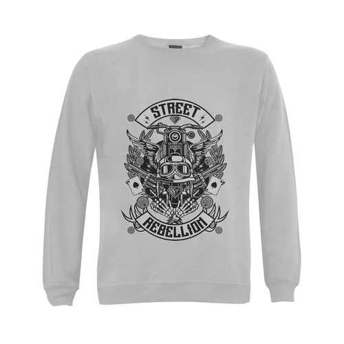 Street Rebellion Grey Gildan Crewneck Sweatshirt(NEW) (Model H01)