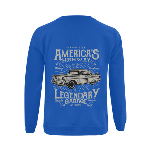 America's  Highway Blue Gildan Crewneck Sweatshirt(NEW) (Model H01)