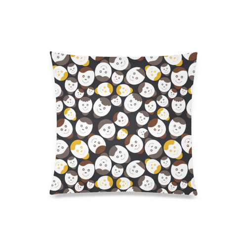 brown smiley faces Custom Zippered Pillow Case 20"x20"(One Side)