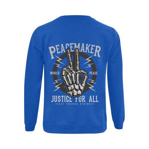 Peace Maker Blue Gildan Crewneck Sweatshirt(NEW) (Model H01)