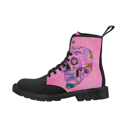 grunge skull E by JamColors Martin Boots for Women (Black) (Model 1203H)