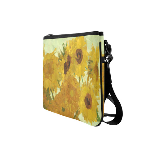 Van Gogh Sunflowers Low Poly Triangles Slim Clutch Bag (Model 1668)