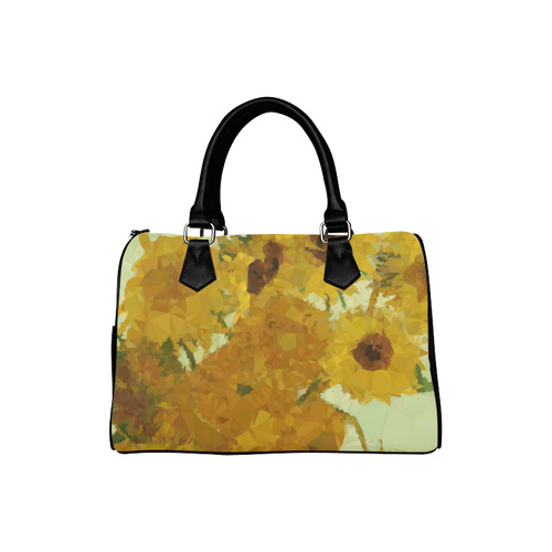 Van Gogh Sunflowers Low Poly Triangles Boston Handbag (Model 1621)