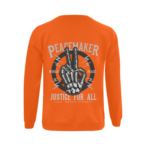 Peace Maker Orange Gildan Crewneck Sweatshirt(NEW) (Model H01)