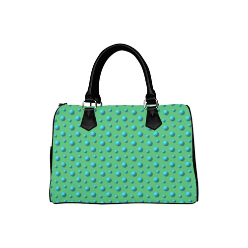 Terrific Turquoise Polka Dots on Glorious Green Boston Handbag (Model 1621)