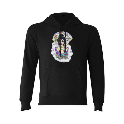 Geisha Sugar Skull Black Oceanus Hoodie Sweatshirt (NEW) (Model H03)