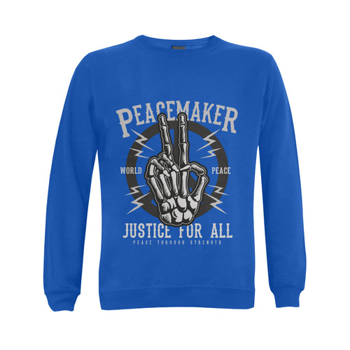 Peace Maker Blue Gildan Crewneck Sweatshirt(NEW) (Model H01)