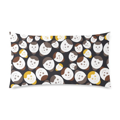 brown smiley faces Custom Rectangle Pillow Case 20"x36" (one side)