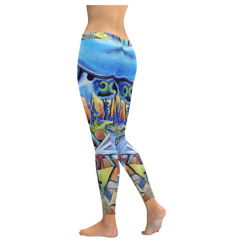 inspired spontaneart leggings Women's Low Rise Leggings (Invisible Stitch) (Model L05)