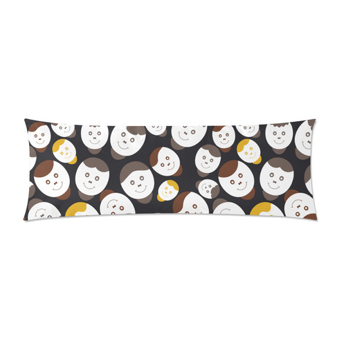 brown smiley faces Custom Zippered Pillow Case 21"x60"(Two Sides)