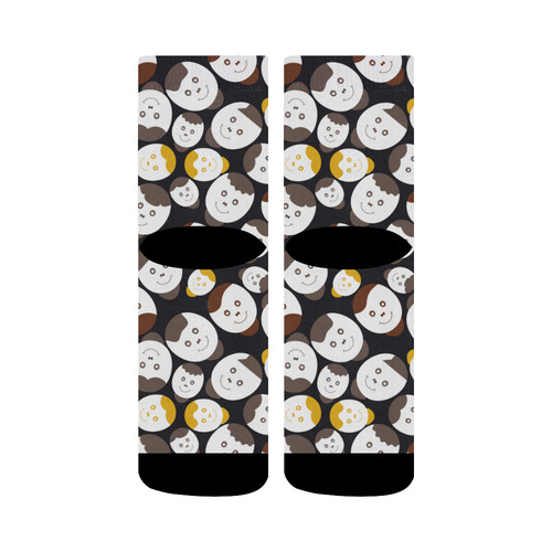 brown smiley faces Crew Socks