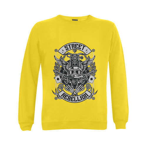 Street Rebellion Yellow Gildan Crewneck Sweatshirt(NEW) (Model H01)