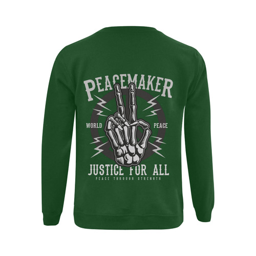 Peace Maker Green Gildan Crewneck Sweatshirt(NEW) (Model H01)