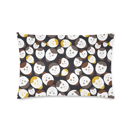 brown smiley faces Custom Rectangle Pillow Case 16"x24" (one side)