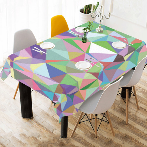 Mosaic Pattern 5 Cotton Linen Tablecloth 60"x 84"