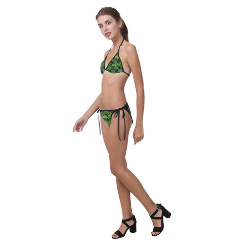 Vines, climbing plant watercolor Custom Bikini Swimsuit (Model S01)