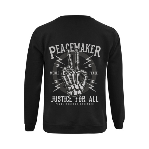 Peace Maker Black Gildan Crewneck Sweatshirt(NEW) (Model H01)