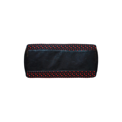 Rambunctious Red Polka Dots on Midnight Black Boston Handbag (Model 1621)