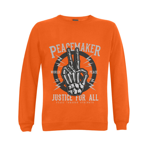 Peace Maker Orange Gildan Crewneck Sweatshirt(NEW) (Model H01)