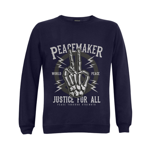 Peace Maker Dark Blue Gildan Crewneck Sweatshirt(NEW) (Model H01)