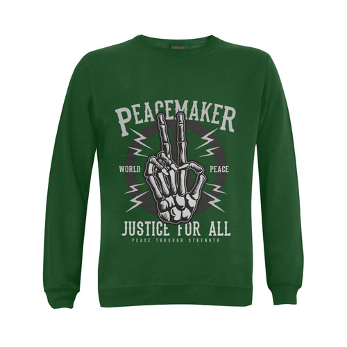 Peace Maker Green Gildan Crewneck Sweatshirt(NEW) (Model H01)