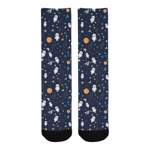 cartoon astronaut doodle Trouser Socks