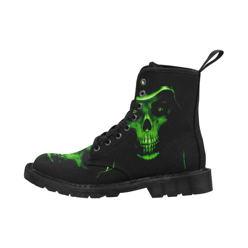 glowing fantasy Death mask green by FeelGood Martin Boots for Men (Black) (Model 1203H)