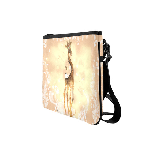 Sweet geiraffe with flowers Slim Clutch Bag (Model 1668)