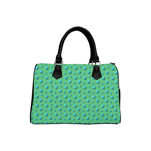 Terrific Turquoise Polka Dots on Glorious Green Boston Handbag (Model 1621)