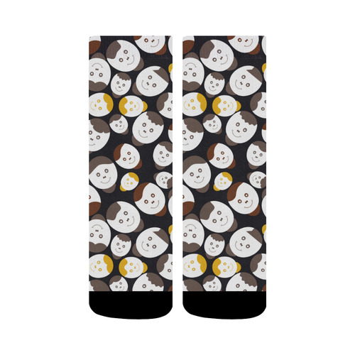 brown smiley faces Crew Socks