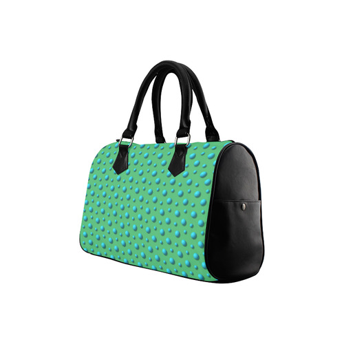 Terrific Turquoise Polka Dots on Glorious Green Boston Handbag (Model 1621)