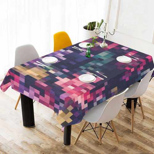 Mosaic Pattern 8 Cotton Linen Tablecloth 60"x 104"
