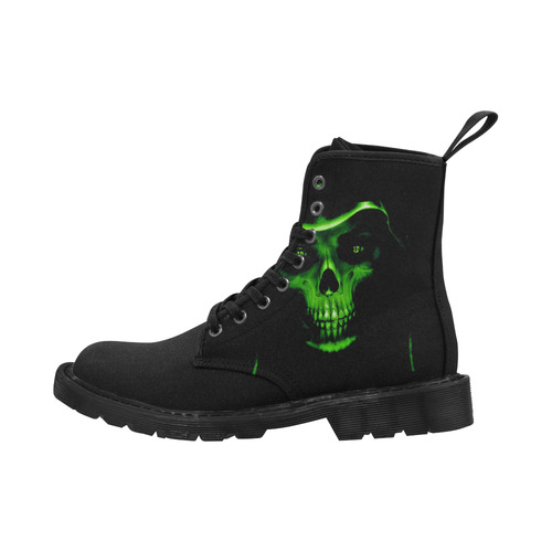glowing fantasy Death mask green by FeelGood Martin Boots for Women (Black) (Model 1203H)