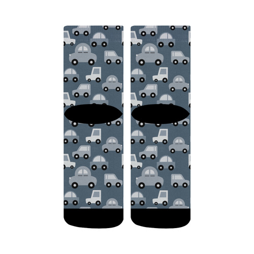 gray cartoon cars Crew Socks