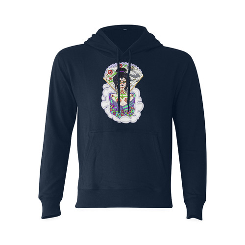 Geisha Sugar Skull Dark Blue Oceanus Hoodie Sweatshirt (NEW) (Model H03)