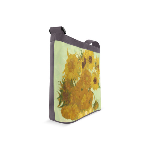 Van Gogh Sunflowers Low Poly Triangles Crossbody Bags (Model 1613)