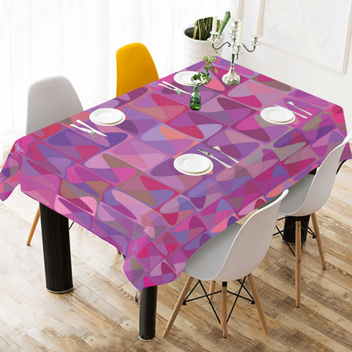 Mosaic Pattern 7 Cotton Linen Tablecloth 52"x 70"