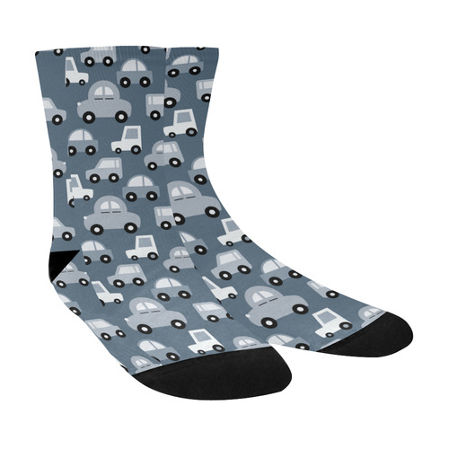 gray cartoon cars Crew Socks