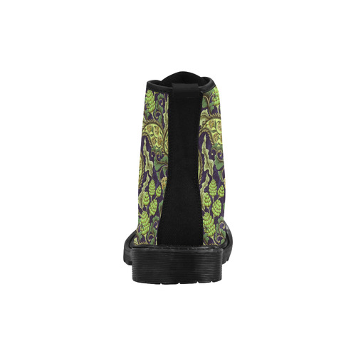 Floral Retro Wallpaper II Martin Boots for Men (Black) (Model 1203H)