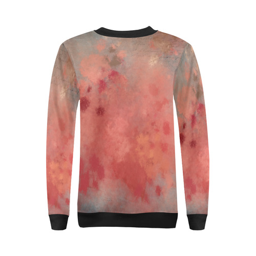 Coral peach grey letter batik look All Over Print Crewneck Sweatshirt for Women (Model H18)