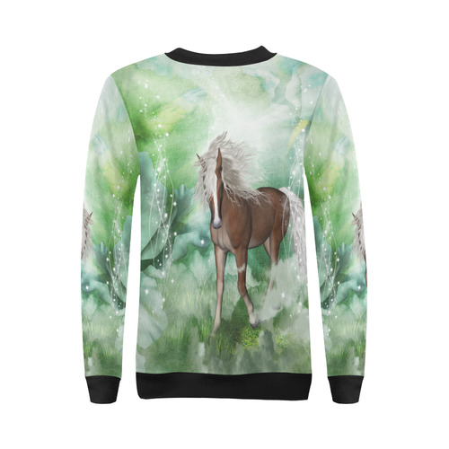 Horse in a fantasy world All Over Print Crewneck Sweatshirt for Women (Model H18)