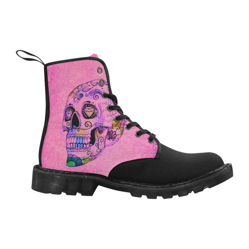 grunge skull E by JamColors Martin Boots for Women (Black) (Model 1203H)