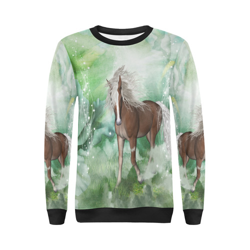 Horse in a fantasy world All Over Print Crewneck Sweatshirt for Women (Model H18)