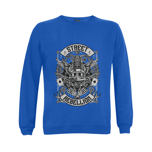 Street Rebellion Blue Gildan Crewneck Sweatshirt(NEW) (Model H01)