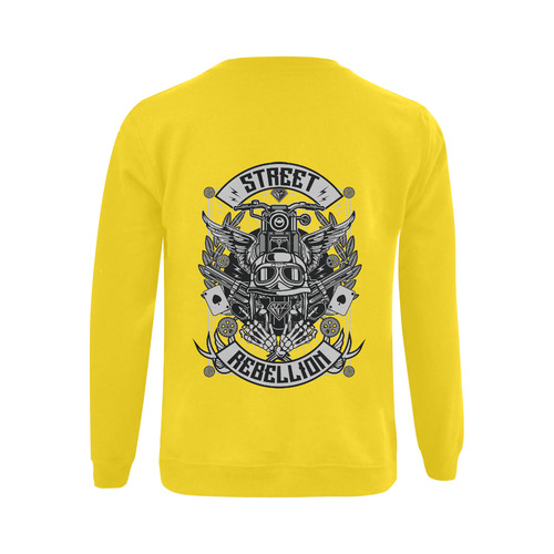 Street Rebellion Yellow Gildan Crewneck Sweatshirt(NEW) (Model H01)