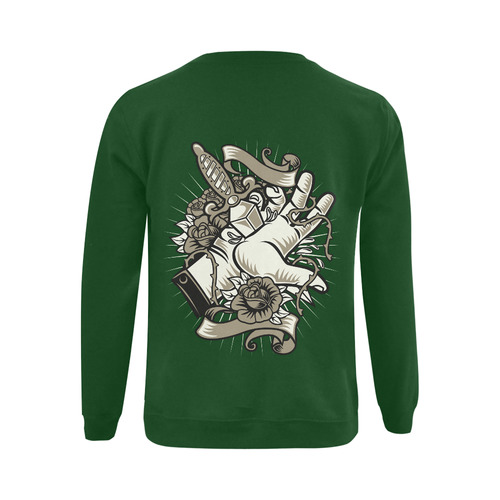Sacrifice Green Gildan Crewneck Sweatshirt(NEW) (Model H01)