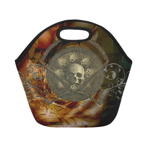 Awesome creepy skulls Neoprene Lunch Bag/Small (Model 1669)