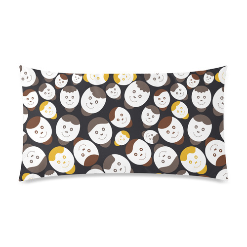 brown smiley faces Rectangle Pillow Case 20"x36"(Twin Sides)