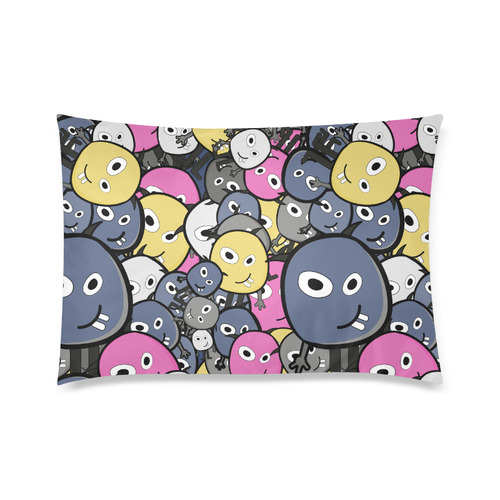 pink doodle monsters Custom Zippered Pillow Case 20"x30"(Twin Sides)