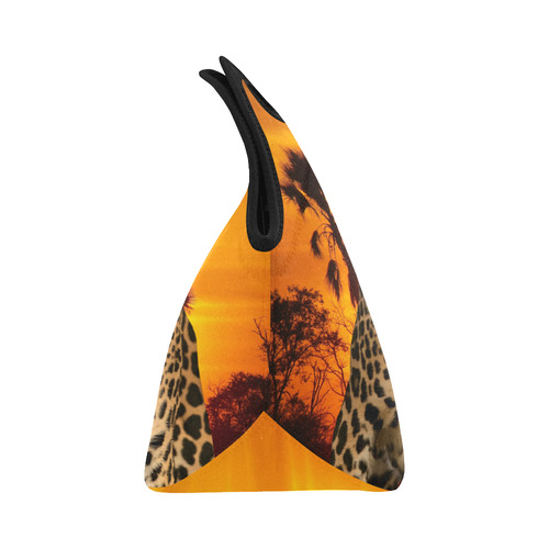 Leopard and Sunset Neoprene Lunch Bag/Small (Model 1669)